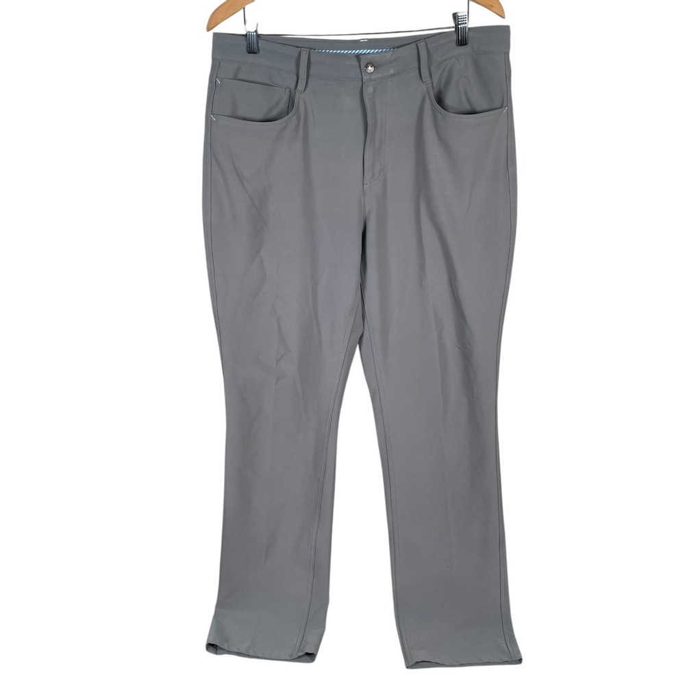 FootJoy Golf 5 Pocket Performance Pant Mens 35x32 Gray Athletic Fit Stretch read